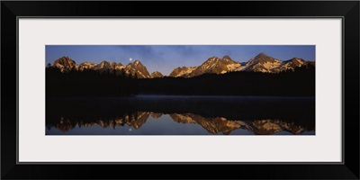 Reflection of mountains on water, Sawtooth Mountain, Sawtooth National Recreation Area, Idaho