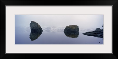 Reflection of rocks in water, Kleifarvatn, Reykjanes peninsula, Iceland