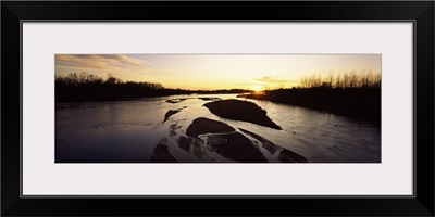River at sunset, Platte River, Nebraska