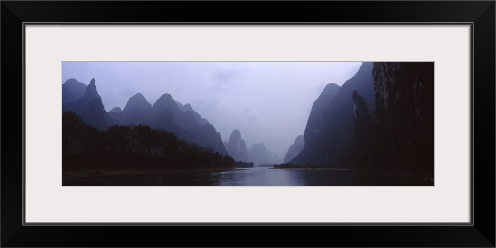 River passing through a hill range, Guilin Hills, Li River, Yangshuo, China