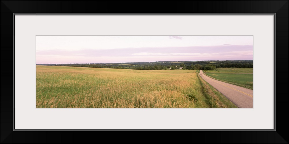 Road along a farmland, Midwest