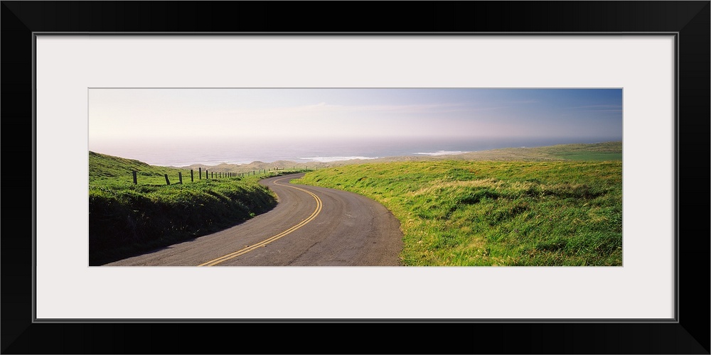 Road along the coast, Point Reyes National Seashore, Point Reyes, Marin County, California,