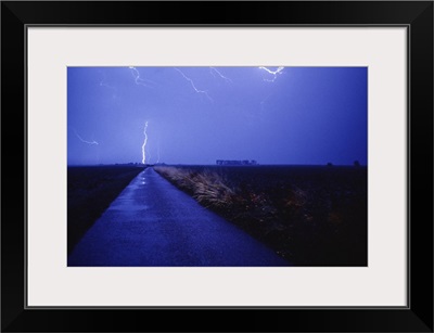 Road in Country w/Lightning Bolt