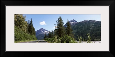 Road with a mountain in the background, Exit Glacier Road