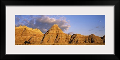 Rock formations in a desert, Badlands National Park, South Dakota