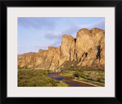 Rock formations in front of a river, Salt River, Phoenix, Arizona