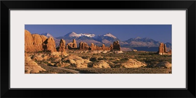 Rock formations on a landscape, Arches National Park, Utah