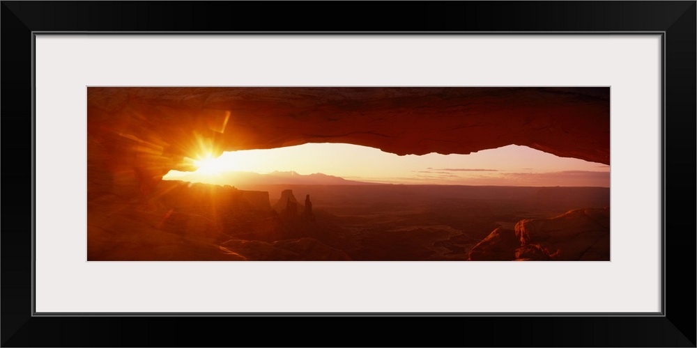 Rock formations on a landscape at dawn, Canyonlands National Park, Utah