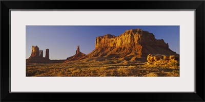 Rock formations on a landscape, Monument Valley, Monument Valley Tribal Park, Utah