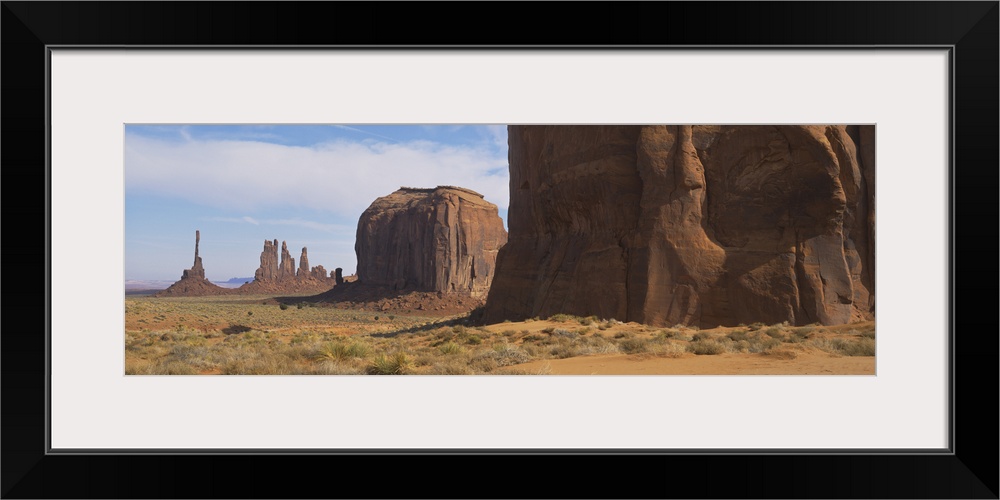 Rock formations on a landscape, North Window, Monument Valley, Monument Valley Tribal Park, Utah