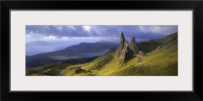 Rock formations on hill, Old Man of Storr, Isle of Skye, Scotland