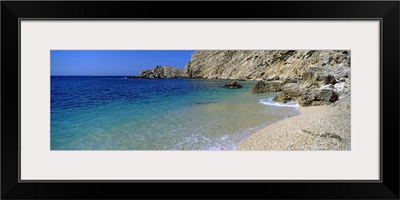 Rock formations on the beach, Petani Beach, Cephalonia, Ionian Islands, Greece