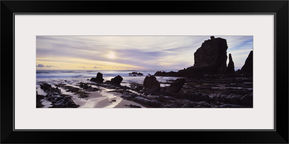 Rock formations on the beach Sandymouth Bay North Cornwall Cornwall England