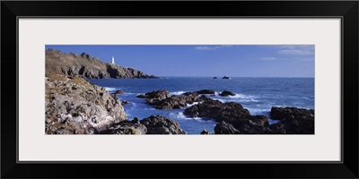 Rock formations on the coast Start Point Lighthouse South Devon Devon England