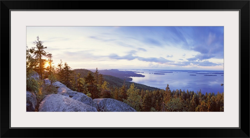 Rocks and trees at the lakeside, Koli National Park, Lieksa, Finland II