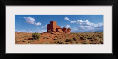 Ruins of a building in a desert, Wukoki Ruins, Wupatki National Monument, Arizona