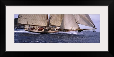 Sailboat in the sea, Schooner, Antigua, Antigua and Barbuda