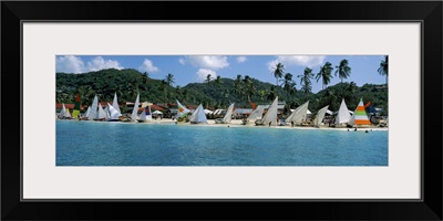 Sailboats on the beach, Grenada Sailing Festival, Grand Anse Beach, Grenada