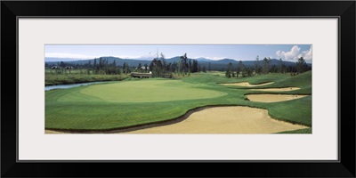 Sand trap in a golf course, Sunriver Resort Golf Course, Sunriver, Deschutes County, Oregon,