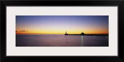 Silhouette Of A Lighthouse, Duluth, Minnesota