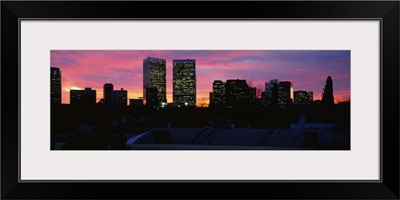 Silhouette of buildings in a city, Century City, City of Los Angeles, California