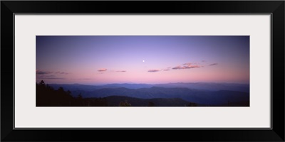 Silhouette of mountains at dusk, Great Smoky Mountains National Park, North Carolina