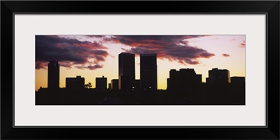 Silhouette of skyscrapers in a city, Century City, City Of Los Angeles, Los Angeles County, California