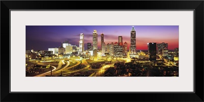 Skyline Evening Dusk Illuminated Atlanta Georgia