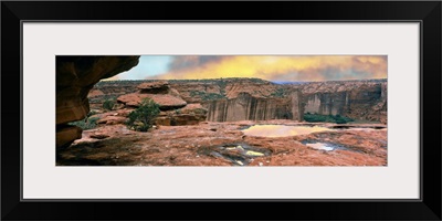 Slickrock waterpocket pools, Canyon De Chelly National Monument, Arizona