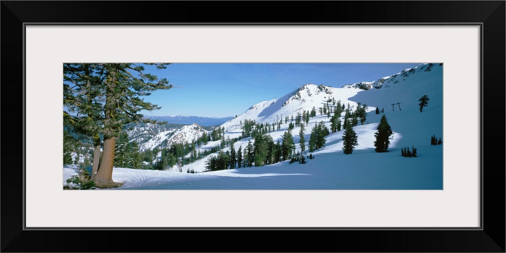 Snow covered hills, Lake Tahoe