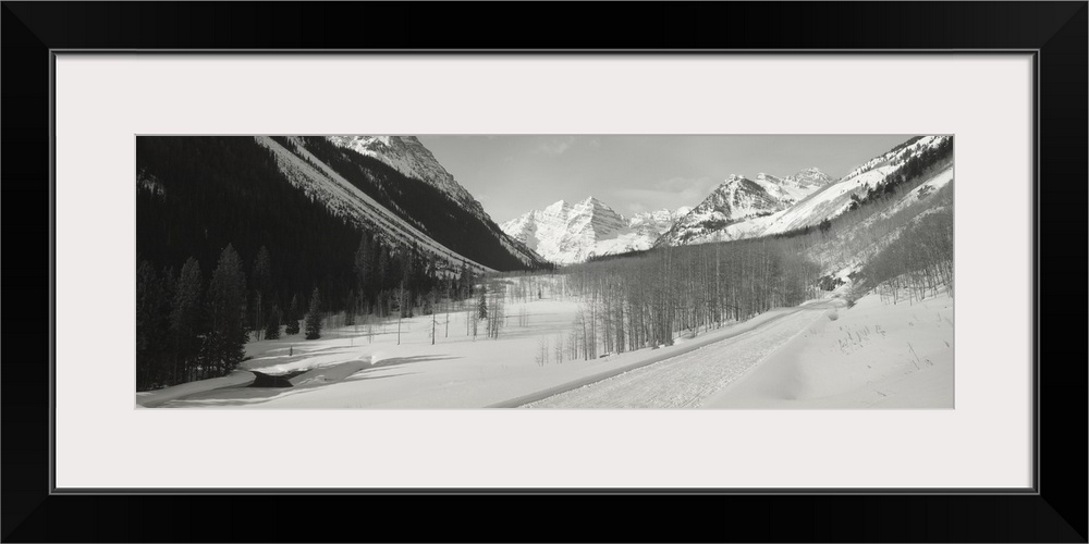 Snow covered landscape, Maroon Bells, Colorado