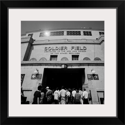 Spectators entering a football stadium, Soldier Field, Lake Shore Drive, Chicago, Illinois,