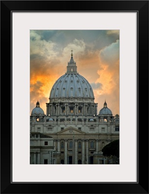 St. Peter's Basilica viewed from Tiber River, Rome, Lazio, Italy