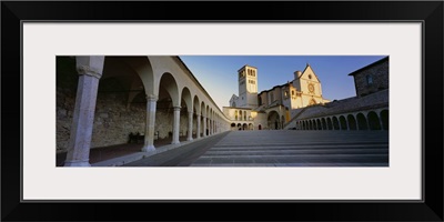 Staircase of a basilica Basilica of San Francesco dAssisi Assisi Perugia Province Umbria Italy