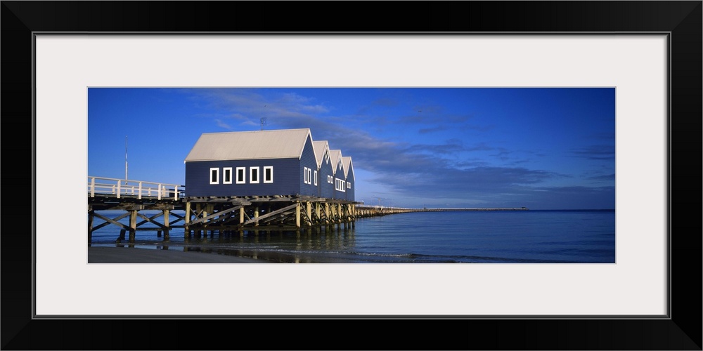 Stilt house in a row, Busselton Jetty, Western Australia, Australia