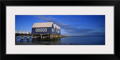 Stilt house in a row, Busselton Jetty, Western Australia, Australia