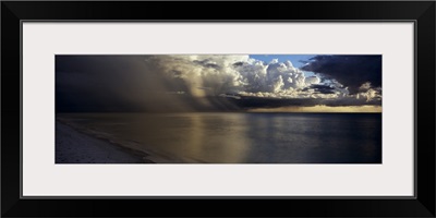 Storm clouds over the sea, Delnor Wiggens Pass Beach, Naples, Florida,