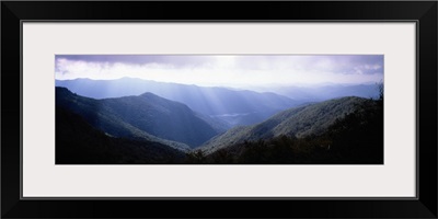 Sunbeams falling on the mountains, Blue Ridge Mountains, North Carolina,