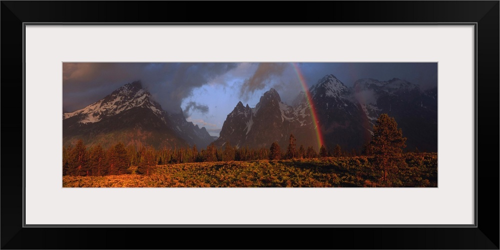 Sunrise & rainbow Grand Teton National Park WY