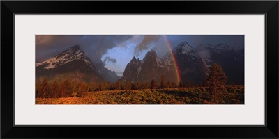 Sunrise & rainbow Grand Teton National Park WY