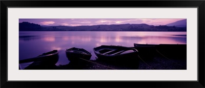 Sunset Fishing Boats Loch Awe Scotland