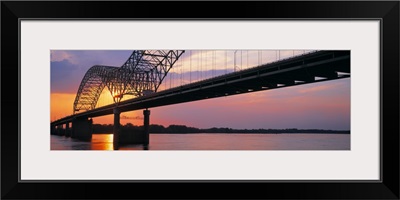 Sunset Hernandez DeSoto Bridge & Mississippi River Memphis TN
