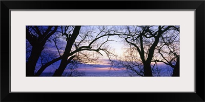 Sunset over a lake, Lake Erie, Sturgeon Point, New York State