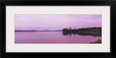 Sunset over a lake, Raquette Lake, Adirondack Mountains, New York State