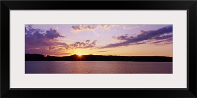 Sunset over a reservoir, Hinckley Reservoir, Adirondack Mountains, New York State