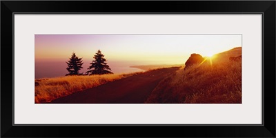 Sunset over the mountain, Mt Tamalpais, Marin County, California