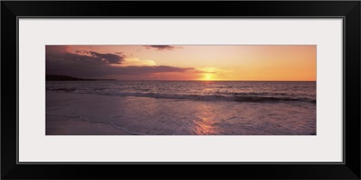 Sunset over the Pacific ocean, Hapuna Beach, Waimea, Hawaii County, Hawaii
