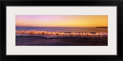 Sunset over the sea, Drakes Beach, Point Reyes National Seashore, California