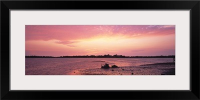 Sunset over the sea, Gulf of Mexico, Cedar Key, Florida