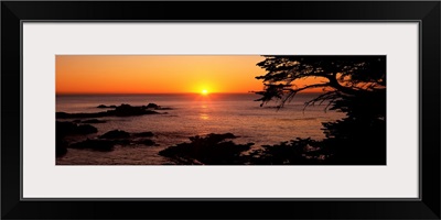 Sunset over the sea, Point Lobos State Reserve, Carmel, Monterey County, California,